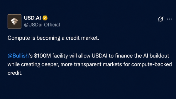 Bullish делает ставку на кредиты на основе ИИ на сумму 100 млн долларов, используя графические процессоры в качестве залога