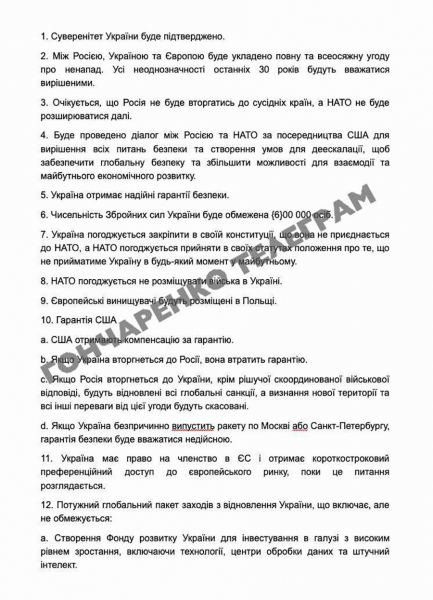 
                    Мирный план Трампа по Украине, по версии Гончаренко. Полный текст
                