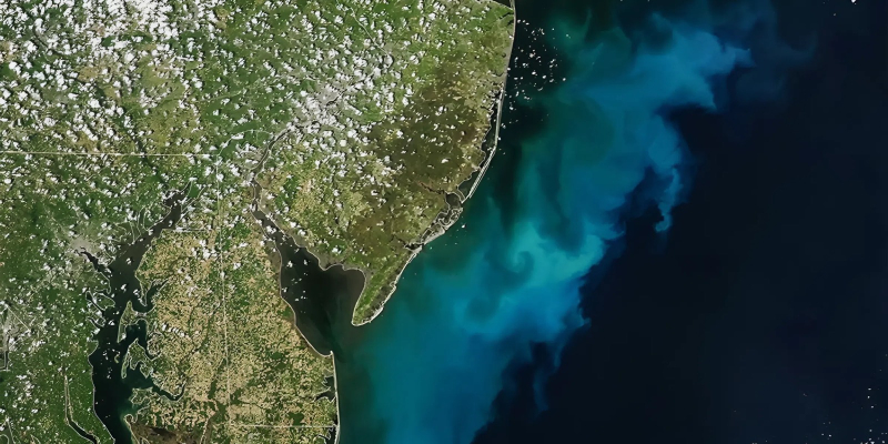 NASA показало &laquo;призрачное&raquo; скопление живых микроорганизмов у побережья США