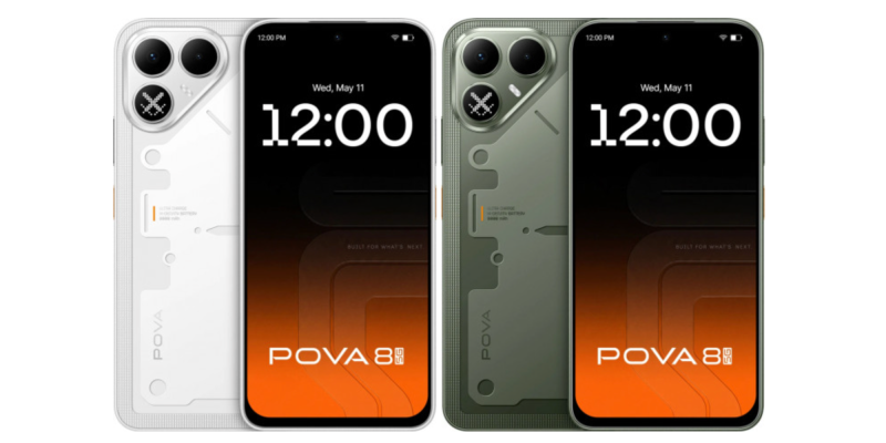 Tecno показала смартфон Pova 8 в стиле Nothing — с батареей 8 000 мА⋅ч и матричным экраном